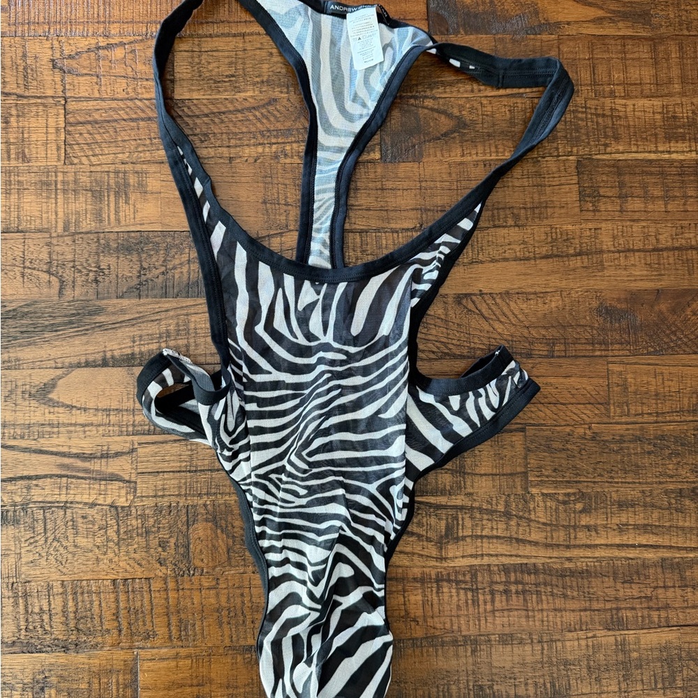 Andrew Christian Zebra Print Bodysuit